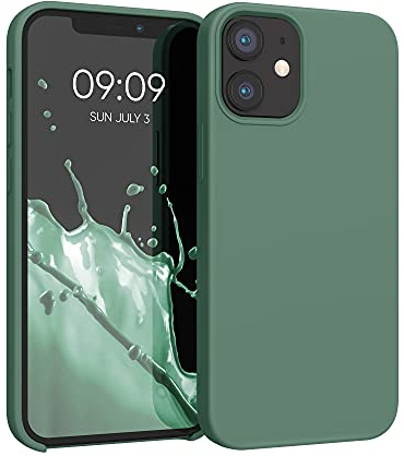 kwmobile Handyhülle für iPhone 12 mini Hülle, für iPhone 12 mini Case - Hülle Silikon - kabelloses Laden - Tannengrün
