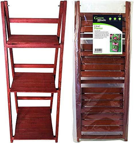 planter 3 shelf stand ladder indoor outdoor display shelf pots organiser garden shelves steps shabby chic brown