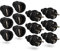 HEITECH 6x spina maschio e 6x presa femmina elettrica in gomma - Set di connettori maschio e femmina con protezione anticurvatura, nero, 250 V, 16 A, IP20 per uso interno - Spina elettrica