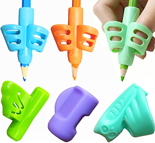 UWinsic 8x Schreibhilfe für Stift Kinder Handschrift Bleistift Griffe für Kinder Ergonomische Bleistift Halter Stift Grip Kind Haltungskorrektur Werkzeug für Links oder Rechts (8)