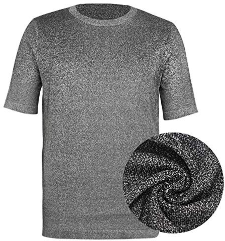 Vêtements de coupe de protection de niveau 5, vêtements de coup de poignard Slash T-shirt de sécurité à col rond supérieur anti-couteau utilisé dans divers scénarios(L)