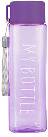 Bodhi2000 500 ml Sportflasche, große Kapazität, sturzfest, quadratischer Wasserbecher mit Griff, BPA-frei, wiederverwendbare Wasserflaschen, personalisierbare Wasserflasche, lila
