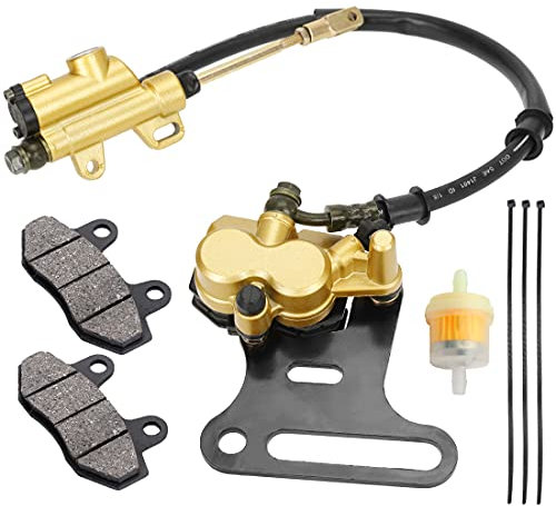 FVRITO 12mm Rear Disc Hydraulic Brake Master Cylinder Caliper Assembly Pad for 70cc 90cc 110cc 125cc 140cc 150cc SSR apollo Taotao Coolster Roketa SDG 107 Pitster Pro Atomik Sikk Chinese Pit Dirt Bike