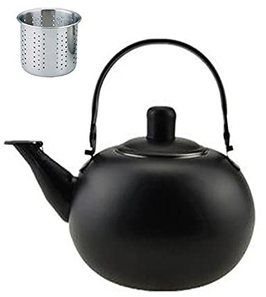 ZSH Théière Noire, (1/1,5 / 2L) épaississant l'ensemble de la cafetière en Acier Inoxydable, avec Filtre, pour Restaurants, salles de conférence, Salon (Size : 2L)