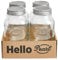 HELLO PEARL Mason Jar Luna Mesh Keimglas 1000ml 4er Set | Rostfreier Edelstahl Deckel, Edelstahl Gitterdeckel, wiederverwendbares Sprossenglas mit Fermentiergitter, hochwertiger Glasbehälter.