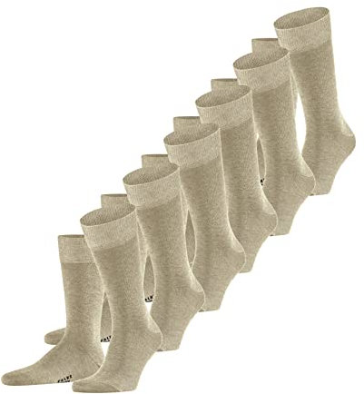 FALKE Happy Multipack M So coton unies lot de 6 paires, Chaussettes Homme, Beige Sand Melange 4650, 43-46