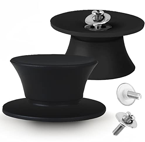 Anaeat Universal Pot Lid Replacement Knobs - Heat Resistant Silicone Pan Lid Holding Handles, Soft Non-Slip Knob for Kitchen Cookware Lid & Cover (2 Pack Black)