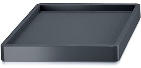 IMJ-Global Sottovaso Quadrato 29x29 Bordo per Trattenere l'Acqua con Ruote 360° Design Moderno Colore Nero in Plastica