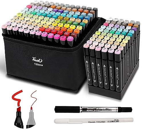 colpart Dual Tip Alcohol Marker Pens For Drawing 120 Color,Permanent Art Markers Pens Sketch Marker For Artists Drawing