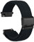 WOCCI 20mm Intrecciato Nylon Cinturino per Orologio da Uomo e da Donna, Regolabile Fibbia Nera (Nero)
