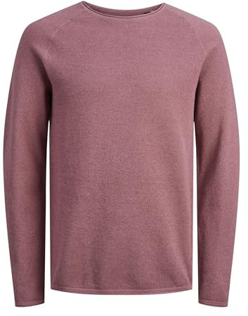 JACK & JONES Jjehill Knit Crew Neck Noos Felpa, Mesa Rose/Detail: Twist, L Uomo