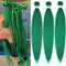 Easy Braid Rajout Cheveux Tresses Vert 20 Pouces 3 Paquets De Cheveux Verts Pour Tresses, Yaki Texture Box Braids Meches Pour Tresses Africaine Verte Green Braiding Hair Extensions（20 Inch, Green#)
