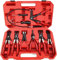 Supernic 9PCS Hose Clamp Pliers Flexible Spring Long Hose Clip Pliers Carbon Steel Automotive Car Maintenance Repair Tools with Case for Fuel Pipes Oil Pipes Radiator (Red)