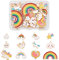 Cheriswelry Regenbogen-Emaille-Charms, niedliche Cartoon-Einhorn-Charms, vergoldet, Herz, Wolke, Stern, Emaille, baumelnde Charms für DIY-Schmuckherstellung, 24 Stück