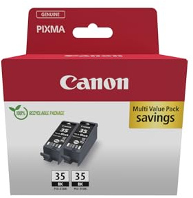 Canon PGI-35 Twin Vorteilspack 2 Tintenpatronen (2X Schwarz) Original [Umweltfreundliche Recycle-Kartonverpackung 2024]