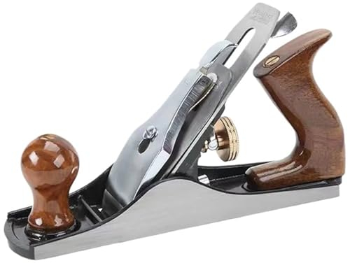 DZEB Basics Nr. 4, Verstellbarer Präzisions-Glättbank-Handhobel, Holzhobel Mit 5,1 cm Klinge Und Holzgriffen