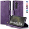 XYGLOW Handyhülle für Samsung Galaxy S24 5G Hülle Klappbar Premium PU Lederhülle Klapphülle【RFID Schutz】 Kartenfach Standfunktion Schutzhülle für Samsung S24 5G Flip Case Wallet Tasche Cover, Lila