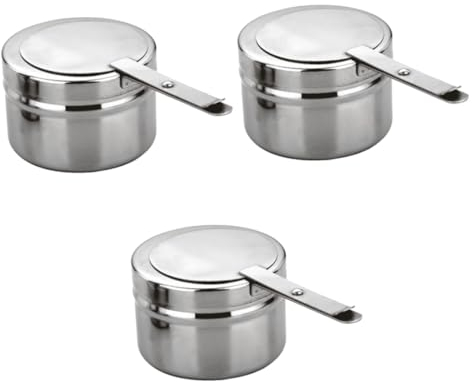 INOOMP 3pcs Fuel Holder Chafer Fuel Chafer Gel Fuel Stereo Cans Warming Tray Chafing Dishes with Lids Fondue Gel Fuel Fondue Fuel Wooden Dustpan and Brush Buffet Kit Furnace Core Ufo Type