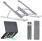 DeskInk Supporto Pc Portatile in Acciaio con 7 livelli di regolazione - Laptop Stand pieghevole - Argento e Nero 24x5x2cm 250gr