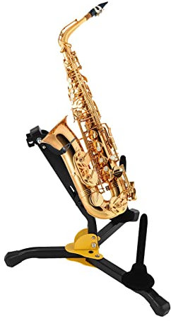 Susoso 30cm Höhe Saxophonständer, Altsaxophonständer Klappbare Füße Blasinstrumente Zubehör Für Alt- und Tenorsaxophone Schwarz