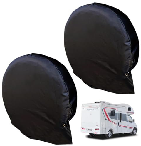 Reifen Abdeckung 2 Stück Wohnwagen Radabdeckung Caravan Zubehör Radabdeckung Wohnwagen Radschutzhülle Wohnwagen Zubehör Reifenschoner für Fahrzeug Wohnwagen Wohnmobil Anhänger LKW und viele Fahrzeuge