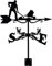 RKYRRKI Girouette, girouette girouette Jardinier girouette girouette Acier Inoxydable Durable scène de Ferme indicateur de Vent Noir satiné pour Cour Jardin extérieur