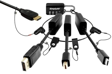 SimplyAV SAV-L002 ProAV 8K geladenes Dongle-Kit mit DP1.4, MDP1.4, USB Typ C, HDMI und Dongle-Ring – All-in-One-Konnektivitätslösung