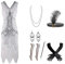 Generisch Glamour Outfit Damen, Adventskalender 2024 Erwachsene, Kleid Damen Party, Costume Women, 20er Jahre Kostüm, Pailettenkleider Für Damen, Casino Outfit Damen, 20er Jahre Mode,