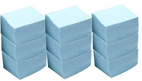 600 Stück professionelle blaue Nagellackentferner-Pads, Papier, Cyan