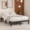 Myheimly Massivholzbett, Bett Holzbett für Schlafzimmer, Bettgestell Bettrahmen mit Lattenrost, Schlafzimmerbett, Modern Massivholzbett, Grau,200 x 200 cm