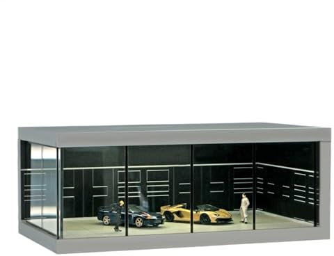 -Szenarien im Maßstab 1:64, Vitrine mit LED-Licht und Acryl-Abdeckung, Szenen, Parkplatz, Diorama, Aufbewahrung, Garagenbox