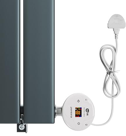 ZANOFIRA WiFi Smart Electric Heating Element with Plug, Thermostat Timer LCD Display for Towel Rails and Radiators White 800W