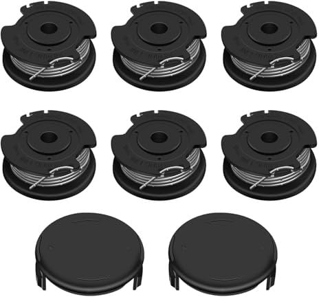 Bobine Pour Coupe Bordures Ø1,65mm F016800569/F016800385 Compatible Avec Les Coupe Bordures Bosch Lnclut 6 Bobines Pour Coupe Bordures et 2 Capots de Bobine
