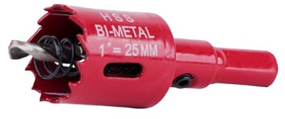 Lochsäge 25mm, Lochkreissäge mit Sechskant-Schaft und Bohrer Lochbohrer Set Bohrkrone für Holz, Rigips, Trockenbau, Kunststoffe,Universal HSS M42 Bi-Metall Lochsägen(25mm)