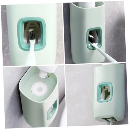 WRITWAA 2 Stück Zahnpastapresse Zahnpasta-wandaufhänger Wc-zahnpastaspender Spenderhalter Für Zahnpasta Automatischer Quetscher Pp Green