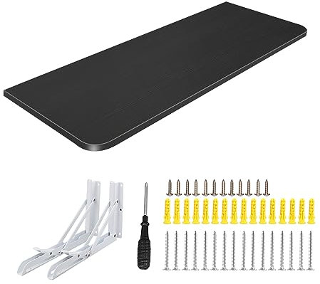 XANNI Klapptisch für Wand/Schreibtisch aus Holz, langlebige Faserplatte, Küchentisch, Schminktisch für Haus, versenkbar, für Küche, kleines Büro, kleines Kinderzimmer, 80 x 50 cm