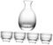 LAPYAPPE Juego de Tazas de Sake Dispensador de Sake Japonés Vidrio Transparente para Celebraciones 4 Piezas