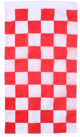 CAXUSD Drapeau à Carreaux Rouge et Blanc Polyester pour Décoration de Jardin Événements de Course et Signalisation de Départ