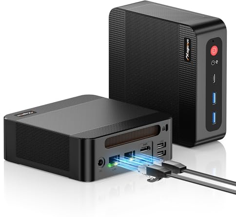 MAGICNUC AG2 Home-Office-Mini-PC, Ryzen 7 7840HS, 32GB DDR5, 512GB SSD PCIe minicomputadora de Escritorio, USB2.0/DP/HDMI, Doble RJ45 LAN, WiFi 6E, BT 5.2, Pantalla Triple 4K PC Gaming Compacto