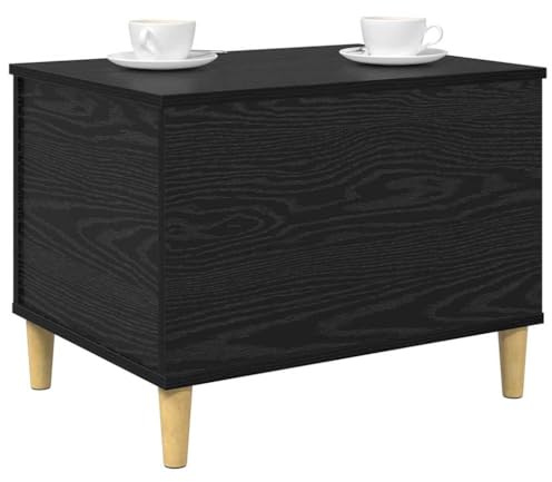 vidaXL Bedside Cabinet Black Oak 60 x 44.5 x 45 cm Engineered Wood, Accent Table, Rustic Bedside Cabinet, Compact Nightstand for Bedroom Storage, Wooden Furniture, Functional Home Decor