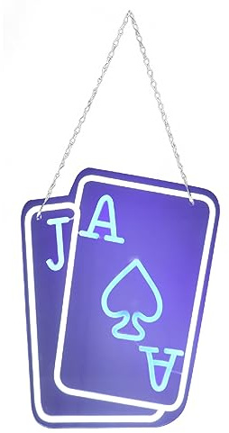 BSTCAR Poker LED-Neonzeichen USB-betriebenes LED-Zeichen, dekoratives dimmbares Leuchtzeichen für Wohnzimmer, Casino, Bar, Spielzimmer