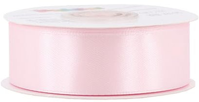 Satinband 25mm x 25m Rolle - FARBAUSWAHL in 3/6/12/18/25/38/50/75/100mm - farbecht & waschbar - Schleifenband für Hochzeit - Geschenkband zum Verpacken Dekorieren Basteln - Rose 123