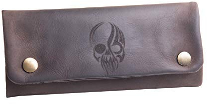 ANDERS Tabaktasche Drehertasche Rindleder I Lederdesign Germany (Dunkelbraun-Motiv5)