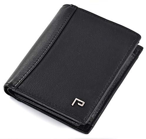 POCARDO Geldbörse Leder Herren RFID Schutz | mit Münzfach [schwarz]