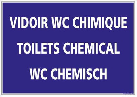 Panneau Camping Vidoir WC Chimique - Protection Anti-UV - Dimensions 210x300 mm - Plastique Rigide PVC 1,5 mm