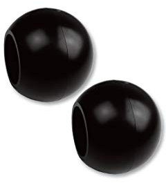 prodecoshop Endstück Kugel für Gardinenstangen und Vorhangstangen Ø 20 mm, 2 Stück (schwarz)