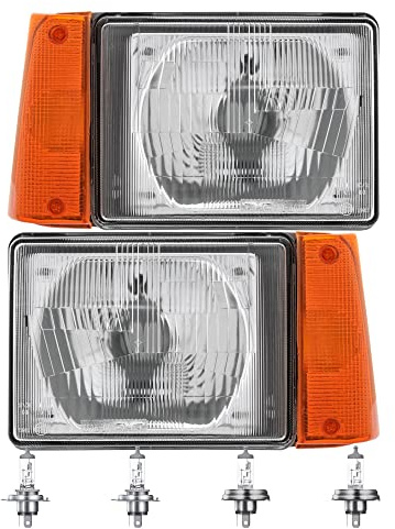 Scheinwerfer Set Gelb R2 or H4 für Panda 141_ 141A_ inkl. Osram Lampen ohne Stellmotor LWR