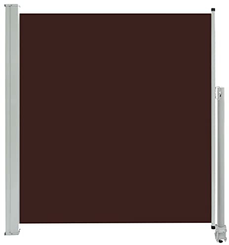 vidaXL Auvent Latéral Rétractable de Patio Store Latéral Brise-Vue Abri Soleil Jardin Terrasse Balcon Exterieur Résistant aux UV 140x300 cm Marron