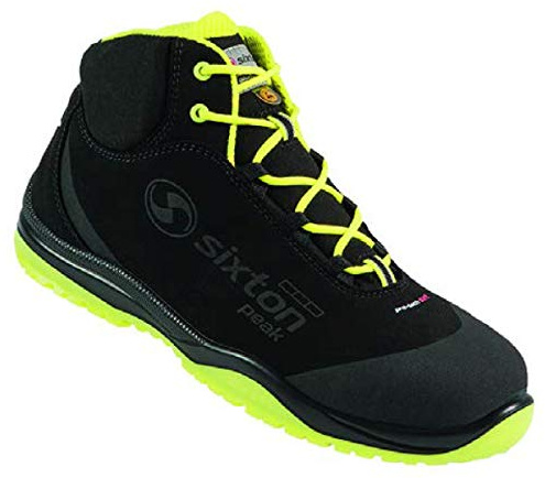 SIXTON Cuban S3 knöchelhohe Schnürstiefel, Farbe:schwarz, Schuhgröße:44 (UK 9.5)
