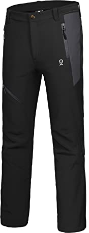 Little Donkey Andy Herren Winter Wanderhose Skihose Trekkinghose Snowboardhose, Softshell-Hose, Fleecegefüttert und wasserabweisend Schwarz XXL